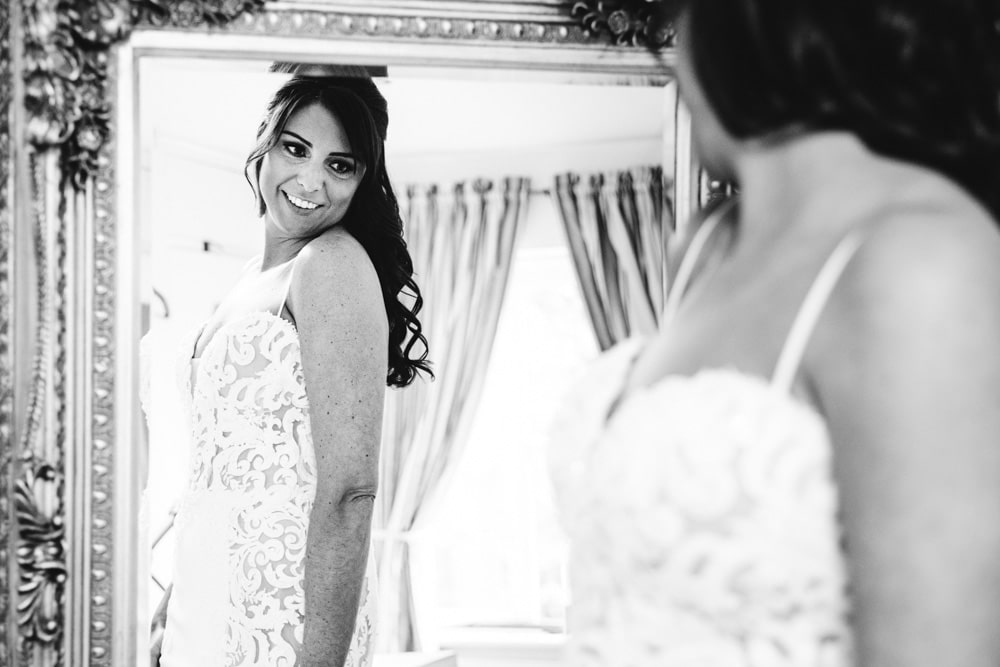 bridal preparations at a wedding in cheshire at the brides house