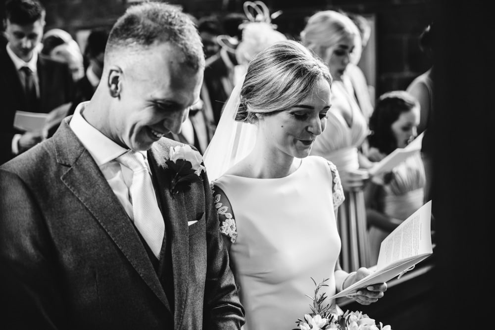 bride and groom getting married in a cheshire church