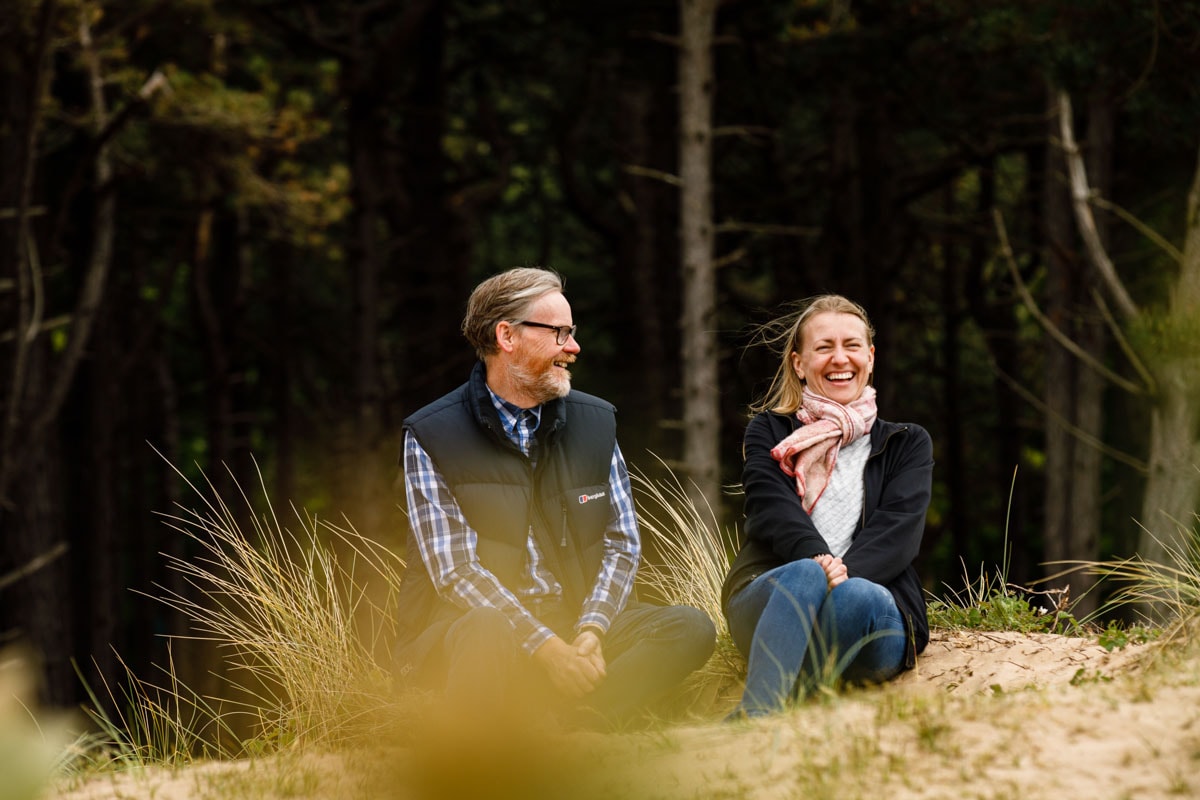 couple photoshoot at formby beach