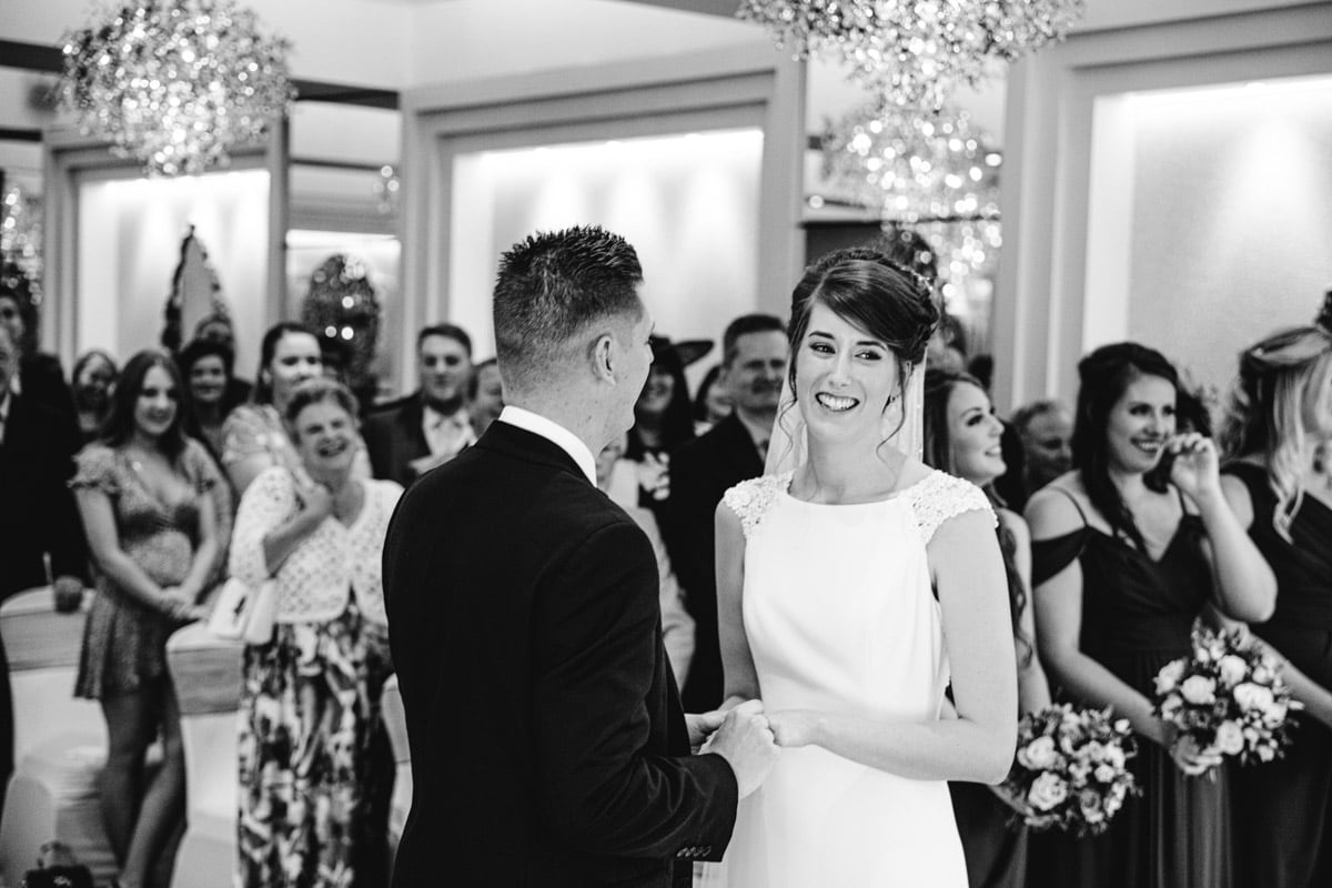 happy bride at thornton hall hotel