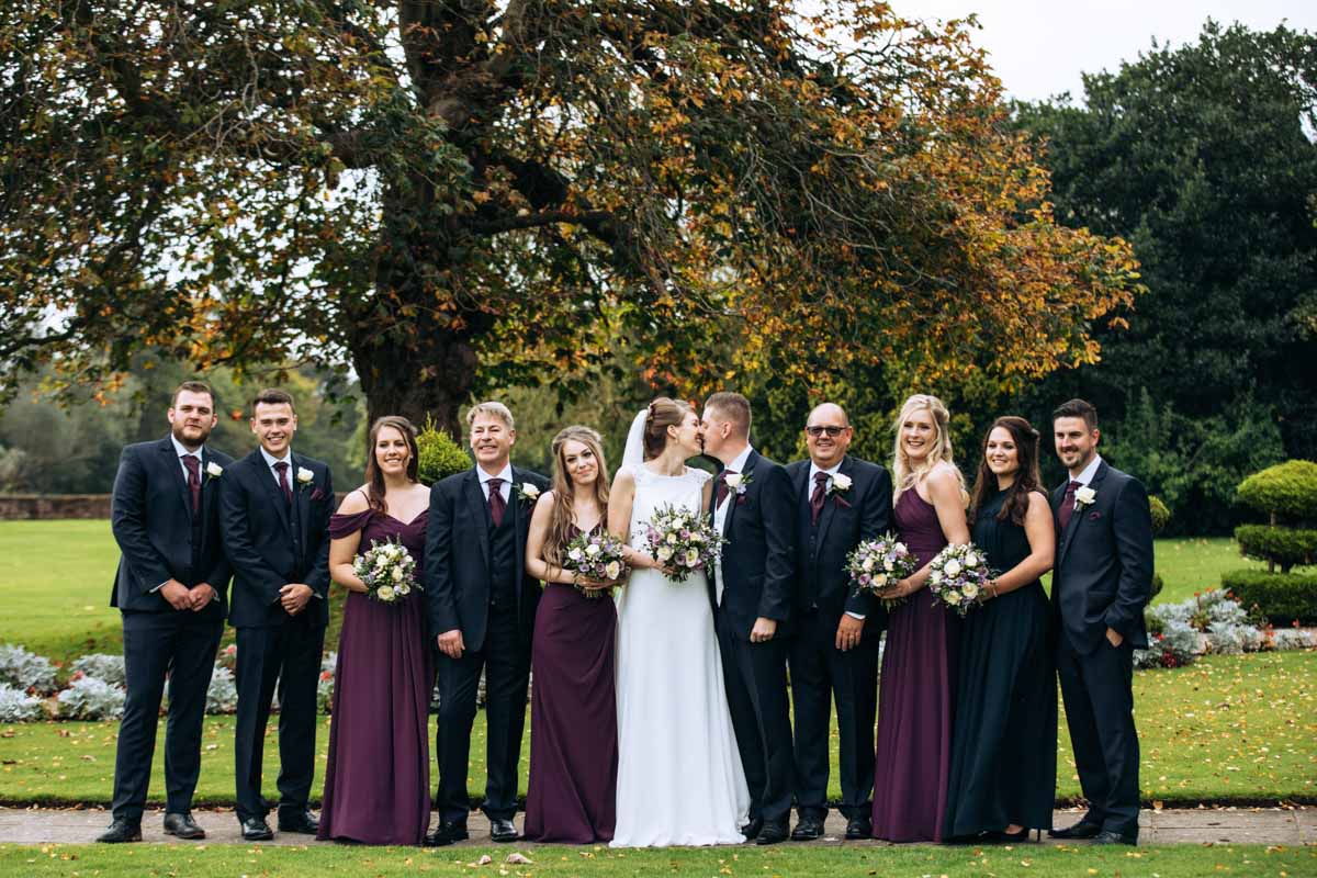 full bridal party at thornton hall hotel