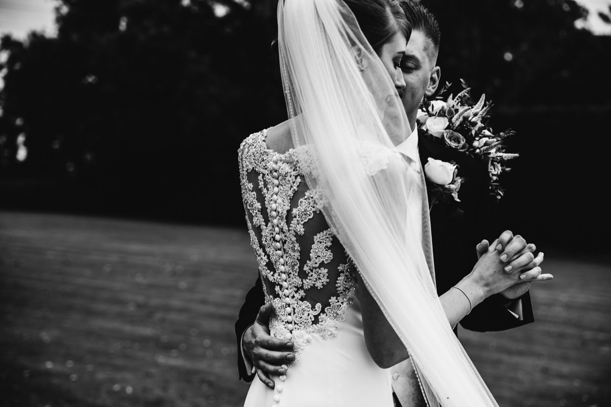 Romantic bride and groom at thornton hall hotel
