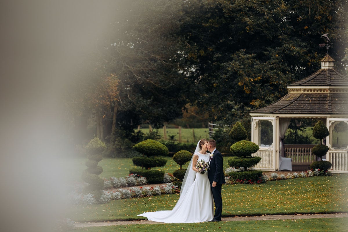 bride and groom portrait thornton hall hotel