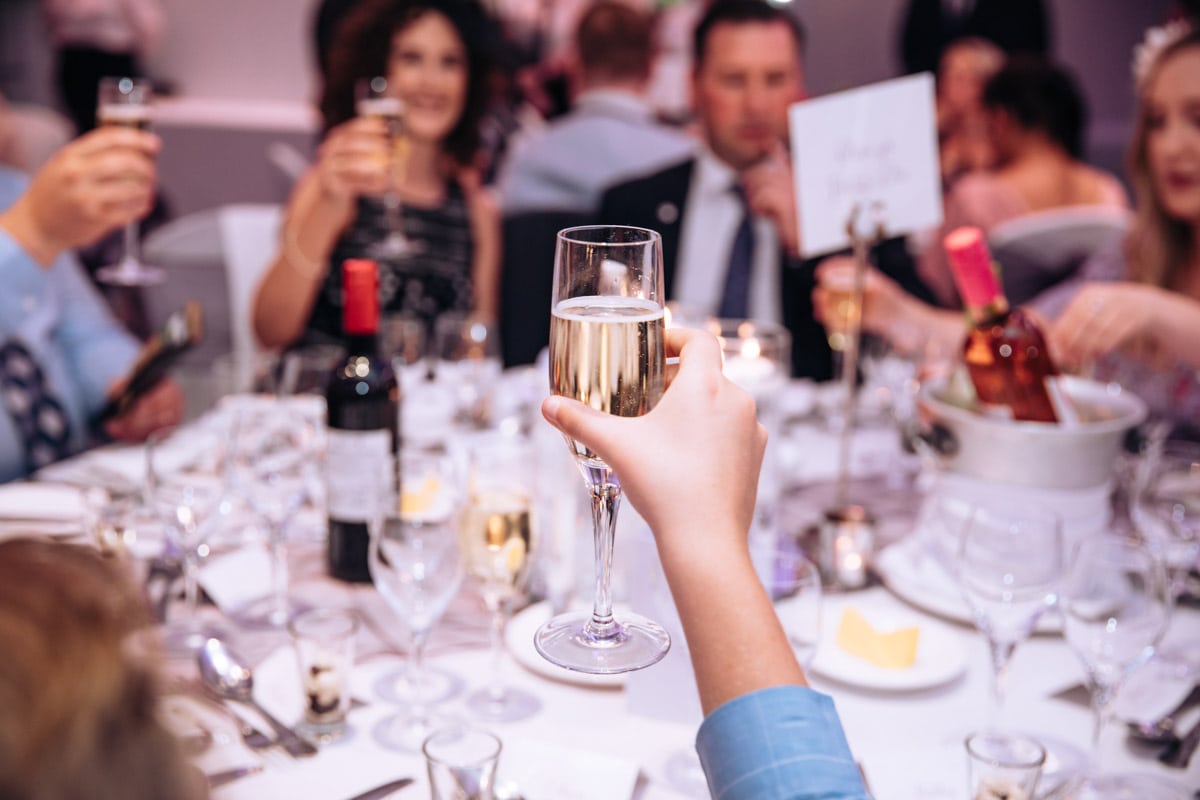 raising a toast at thornton hall hotel