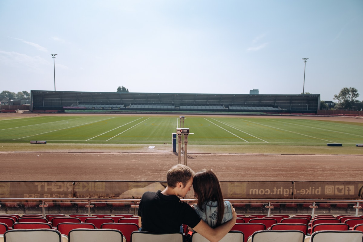Engaged Couple at Speedway Manchester
