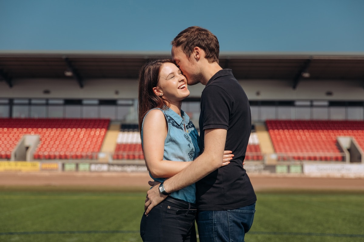 Couple on the Speedway Track