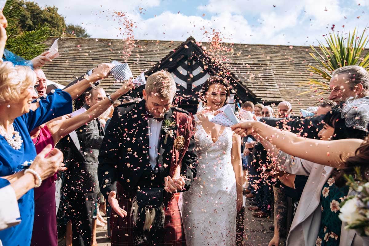 confetti overload at a wedding