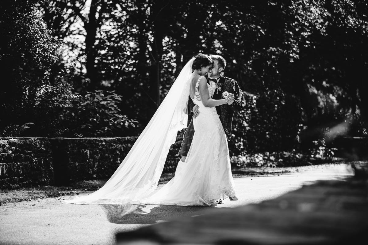 bride and groom portraits at rivington barn