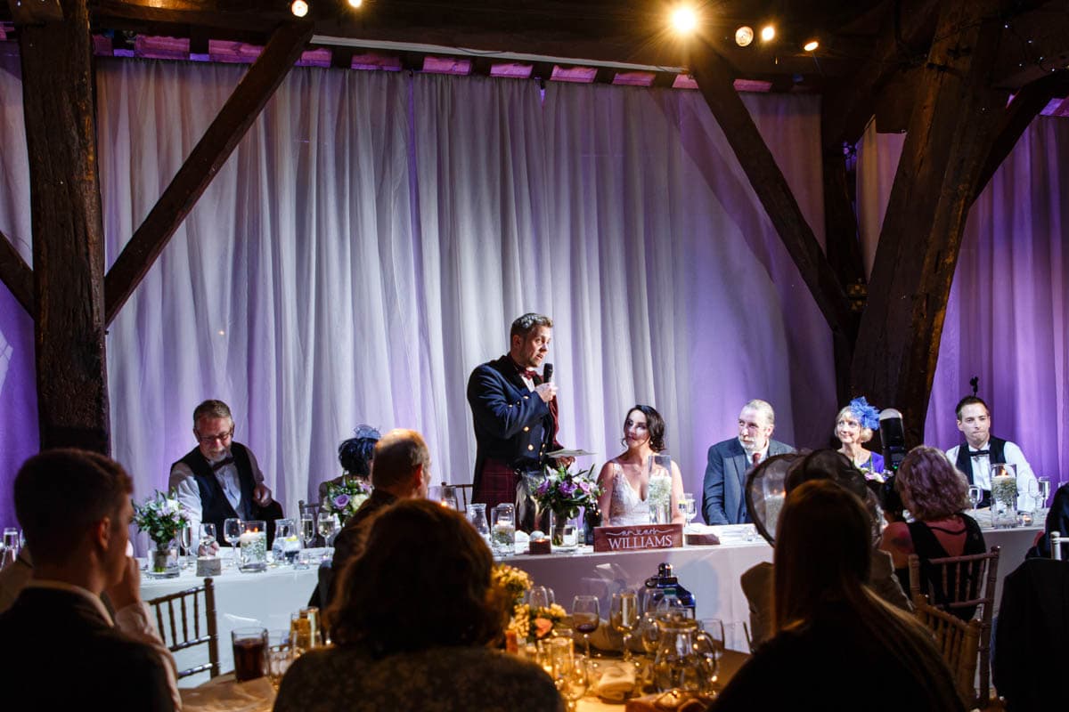 groom speech at rivington barn
