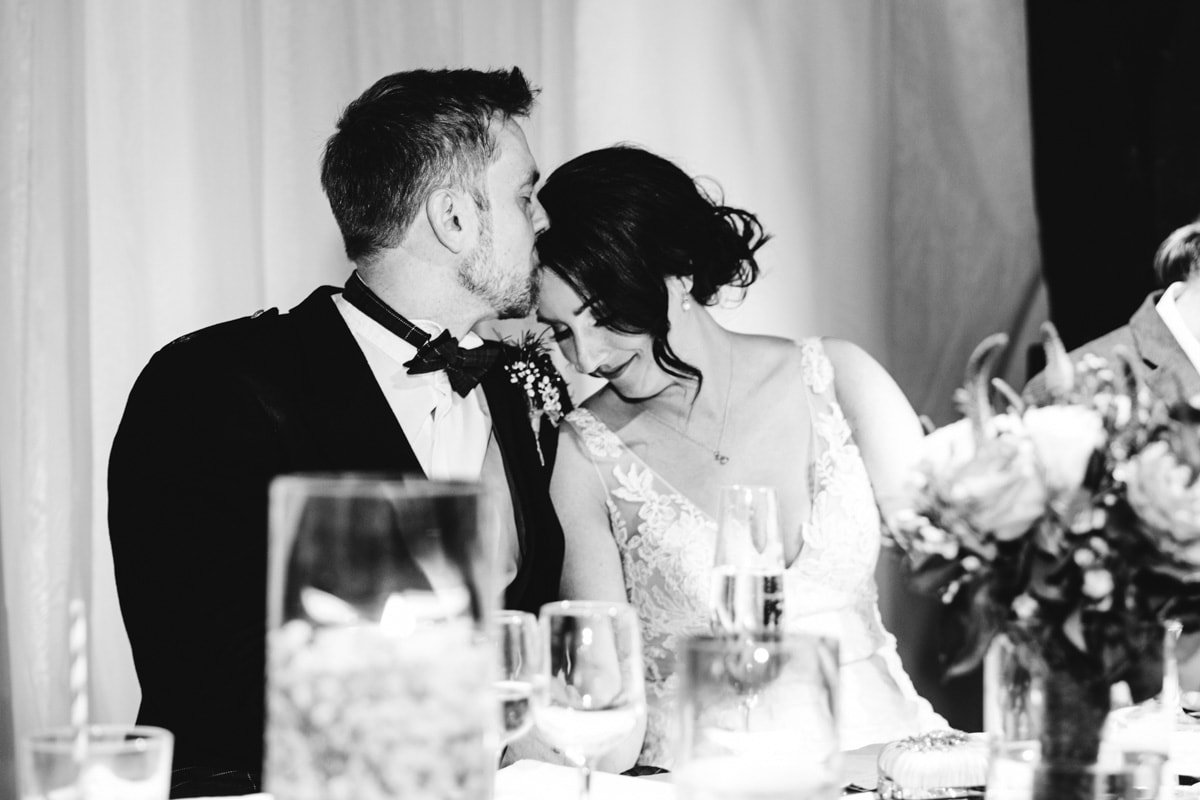 romantic bride and groom moment