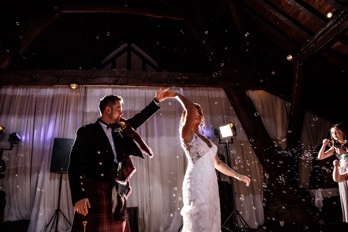 first dance at rivington barn