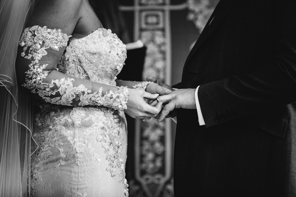 exchanging rings at soughton hall