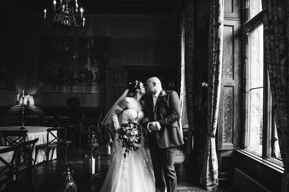 natural moment at soughton hall during a wedding