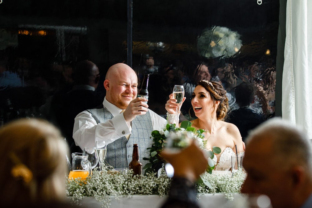toast to bride and groom at soughton hall