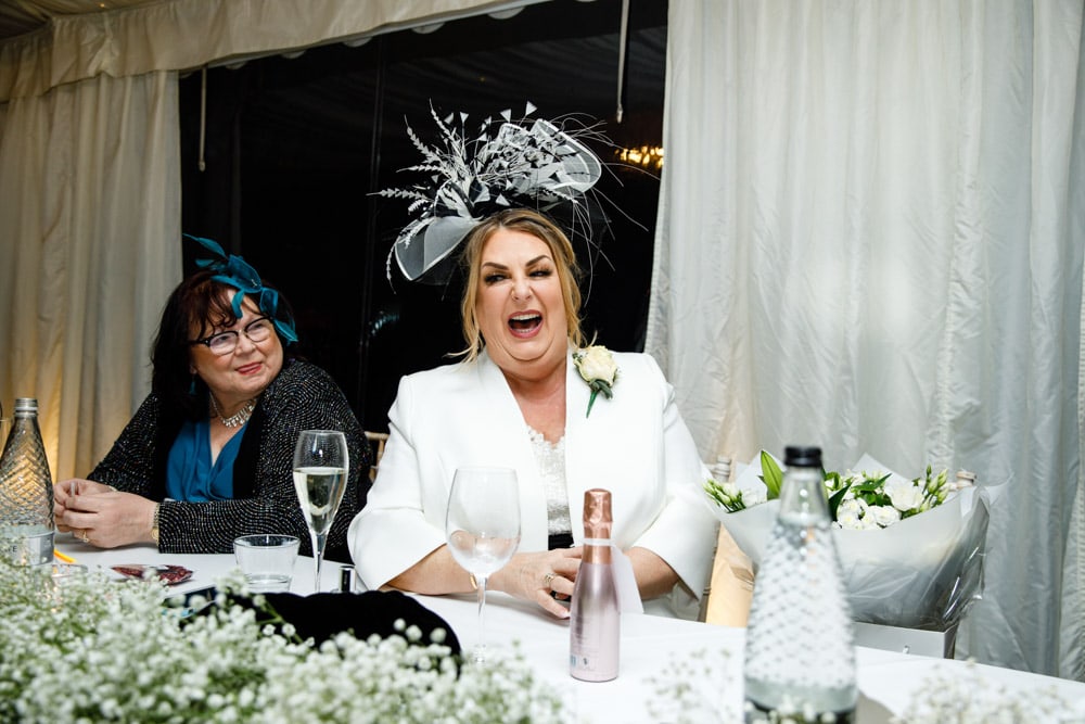 mother of the groom during speeches at soughton hall