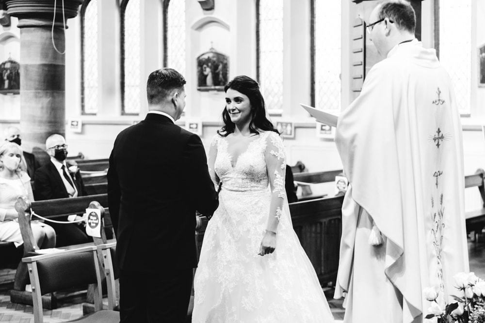 bride and groom getting married at st vincent
