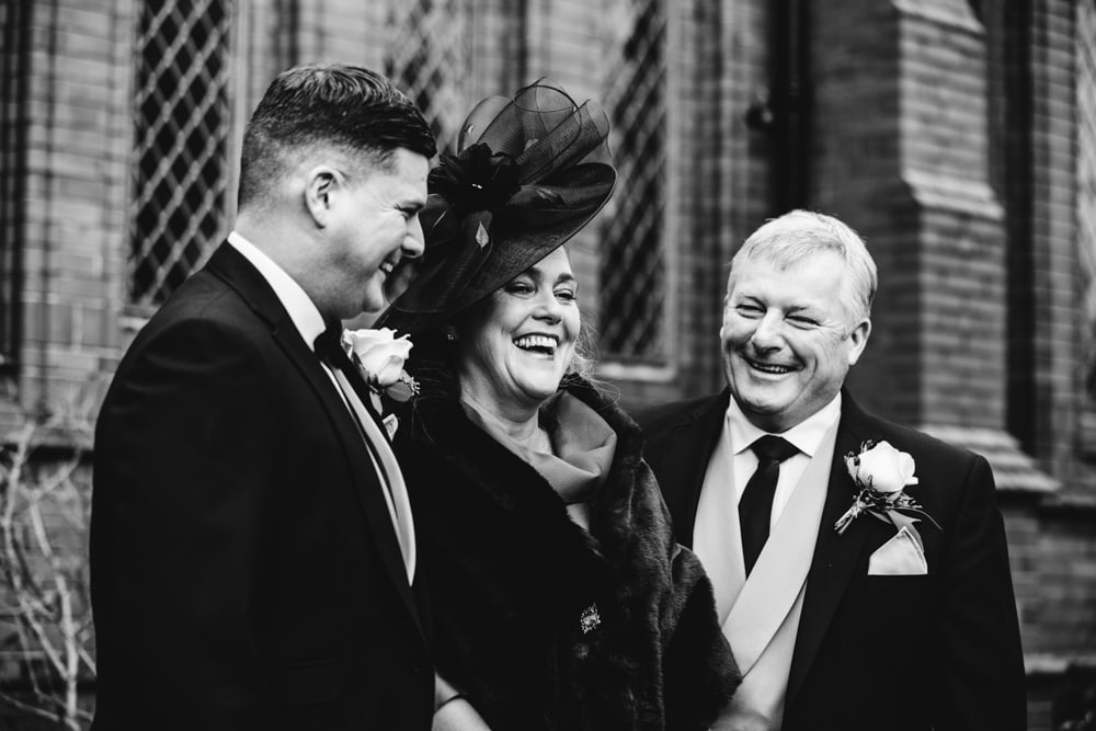 grooms party outside st vincents church altrincham