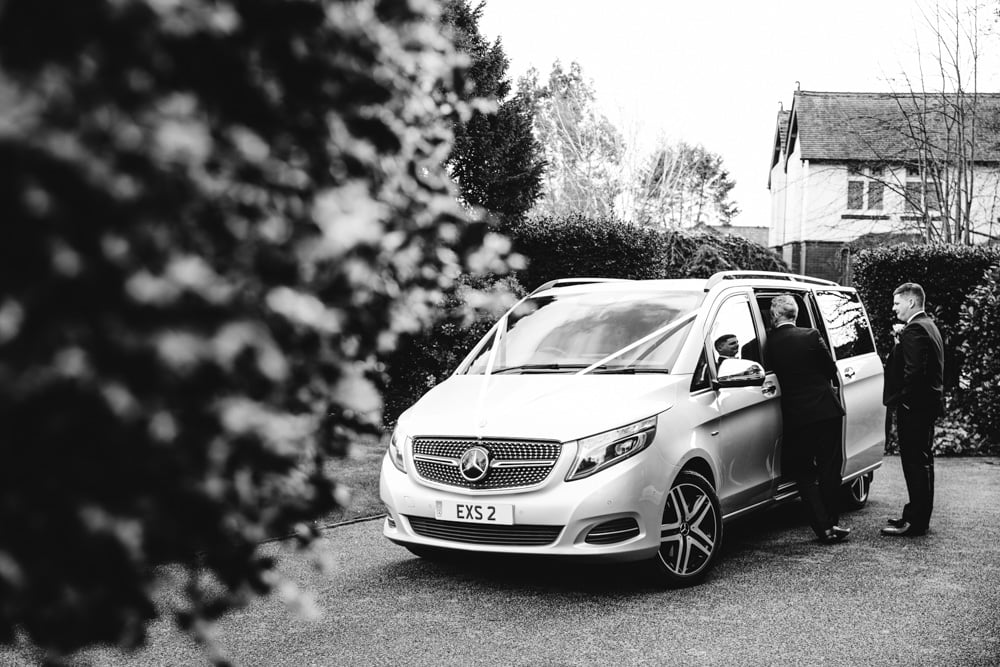 bride arriving at st vincents in altrincham