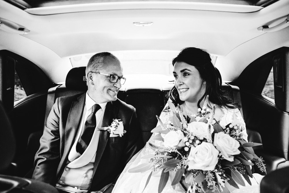 father of the bride in the car