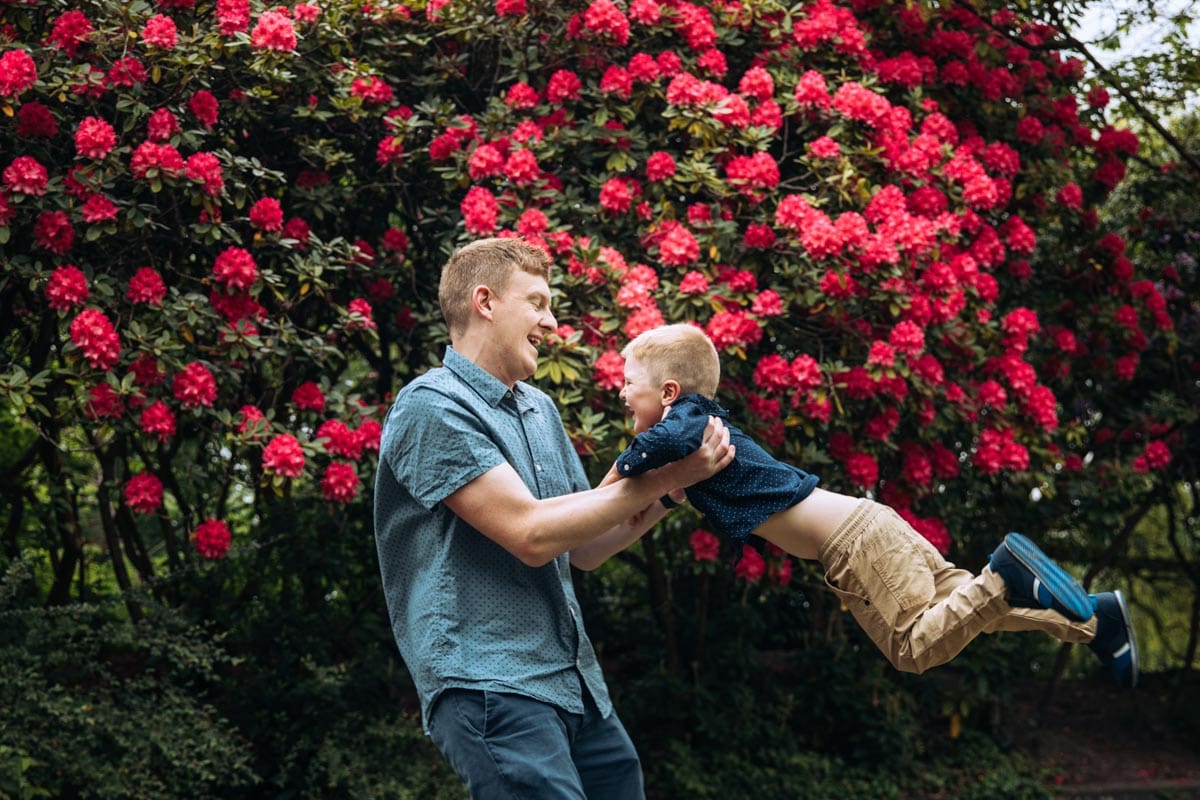 Dad and son on family photoshoot