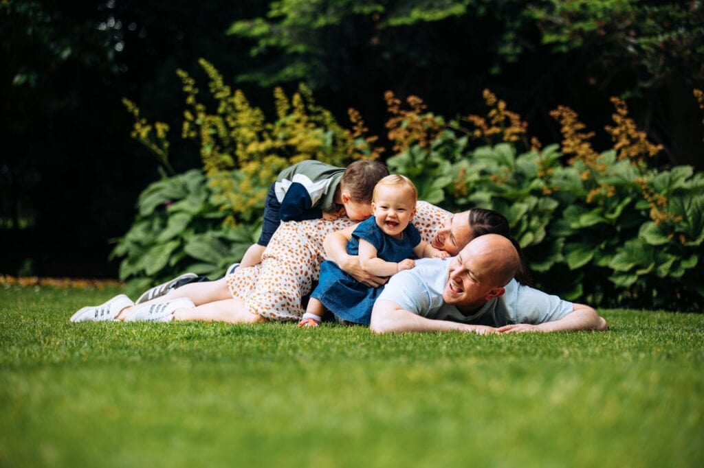 Family having fun on photoshoot