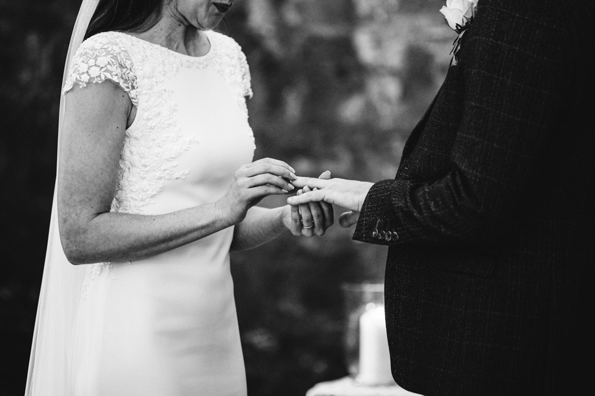 rings being exchanged at danby castle