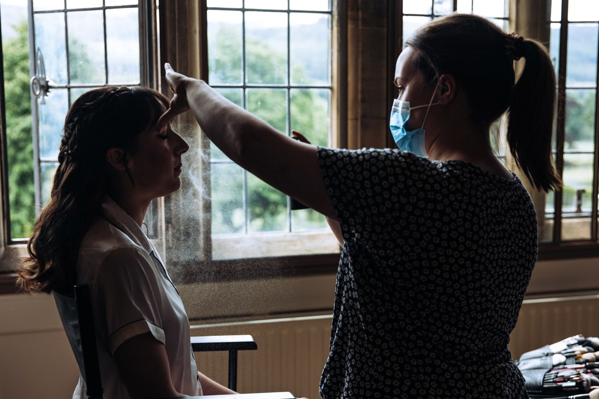 bridal prep at danby castle