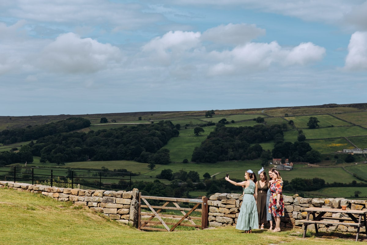 wedding guests at danby castle