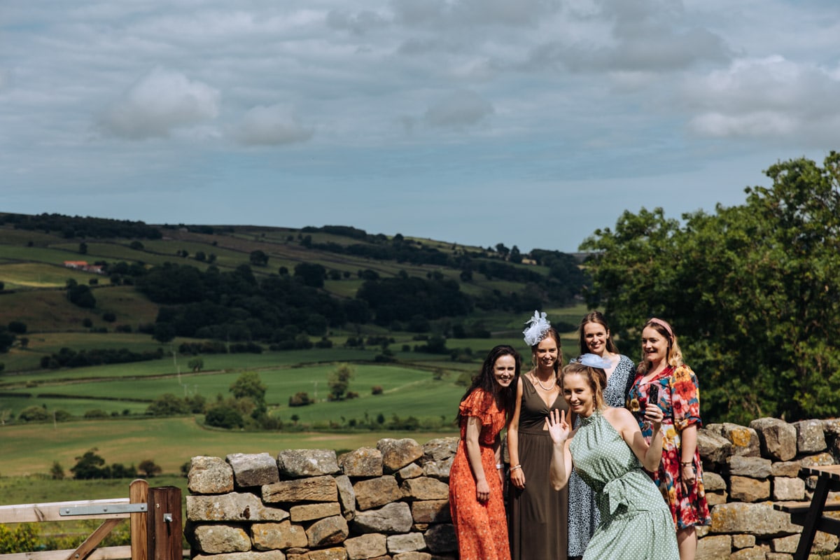 wedding guests at danby castle