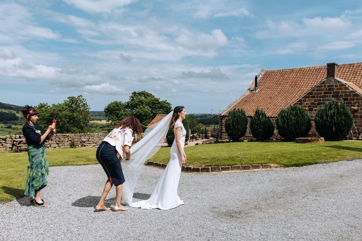 wedding guests at danby castle