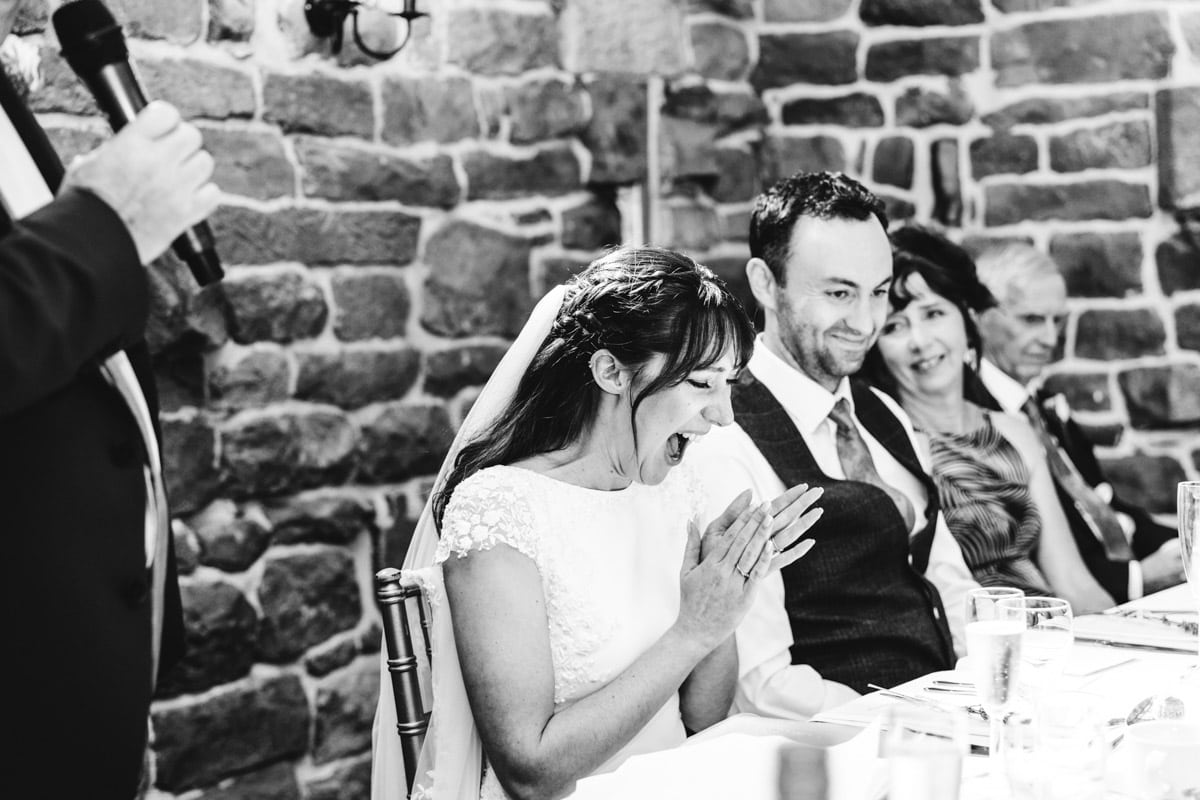 speeches during a wedding breakfast at Danby Castle