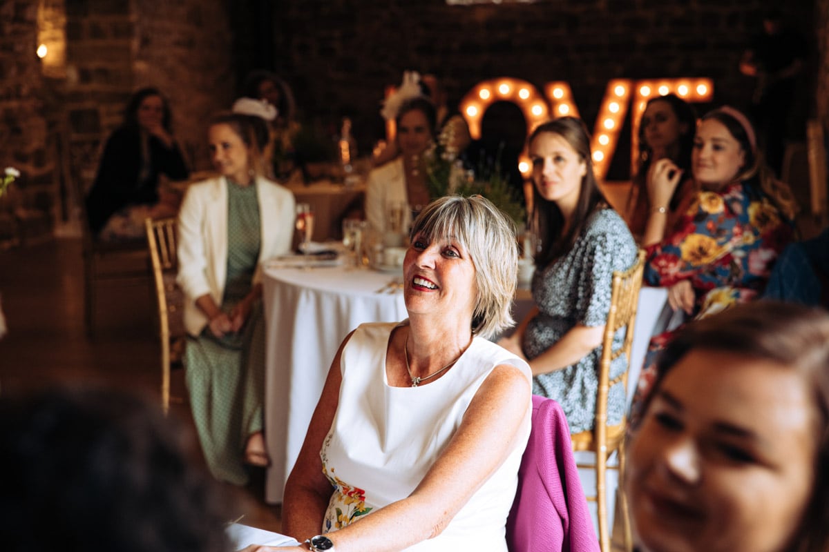 speeches during a wedding breakfast at Danby Castle