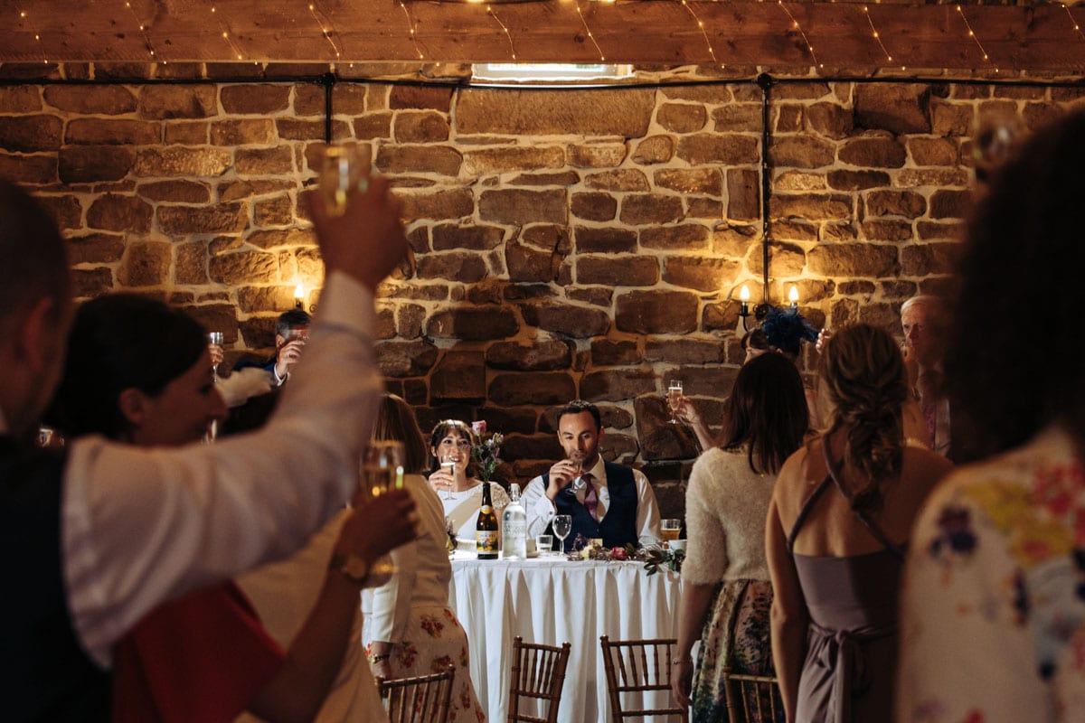 speeches during a wedding breakfast at Danby Castle