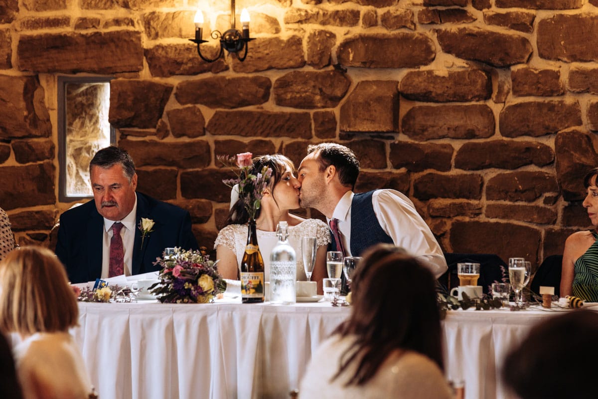speeches during a wedding breakfast at Danby Castle