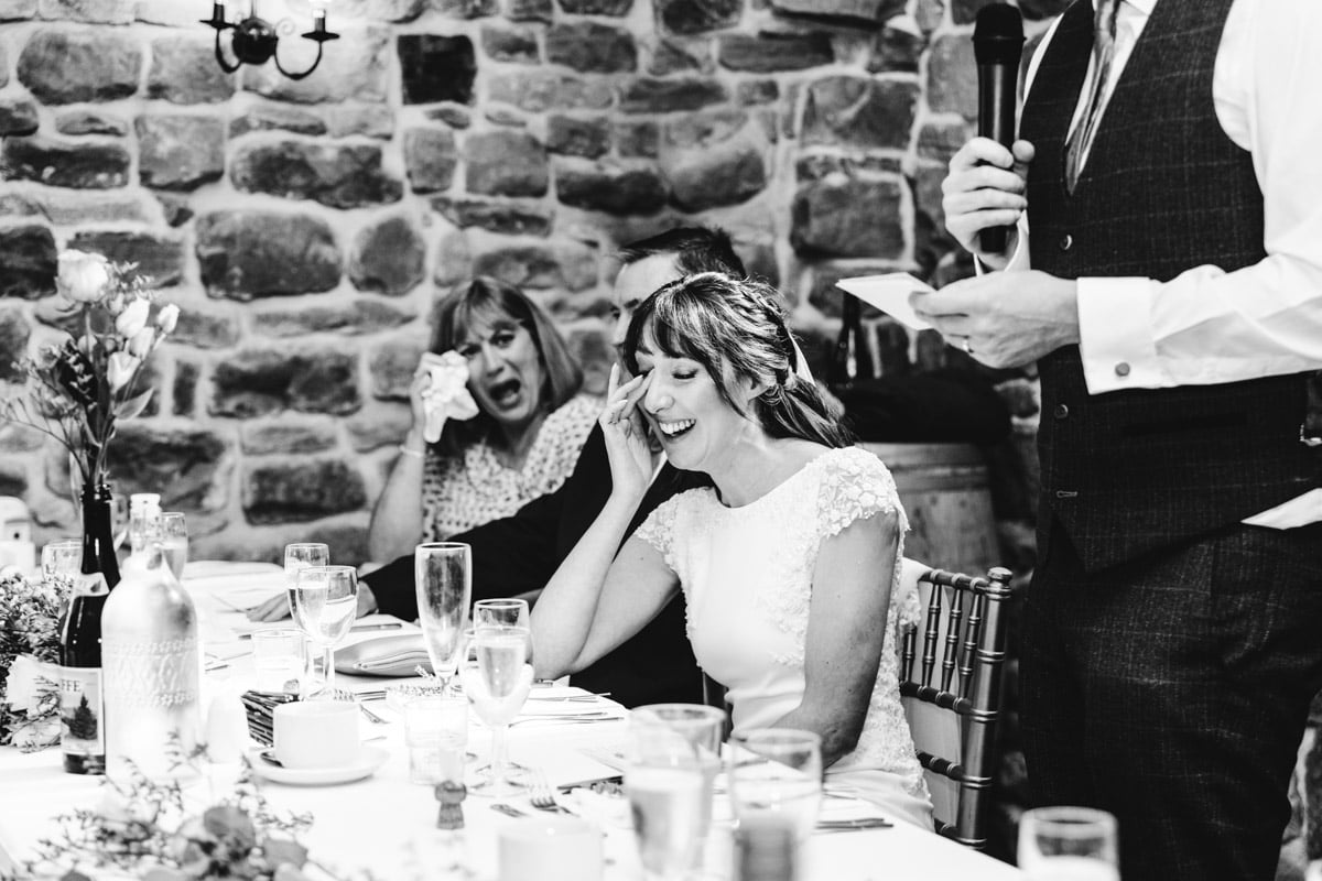 speeches during a wedding breakfast at Danby Castle
