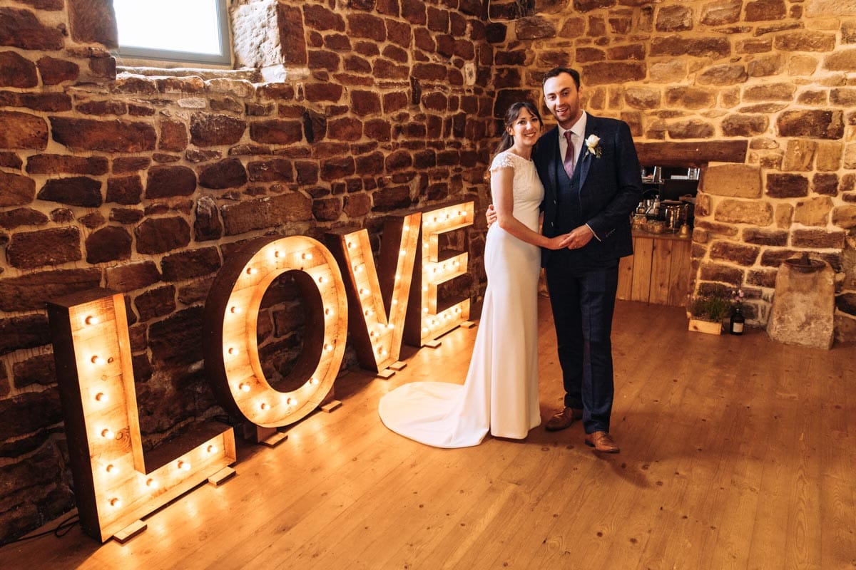 Danby Castle bride and groom