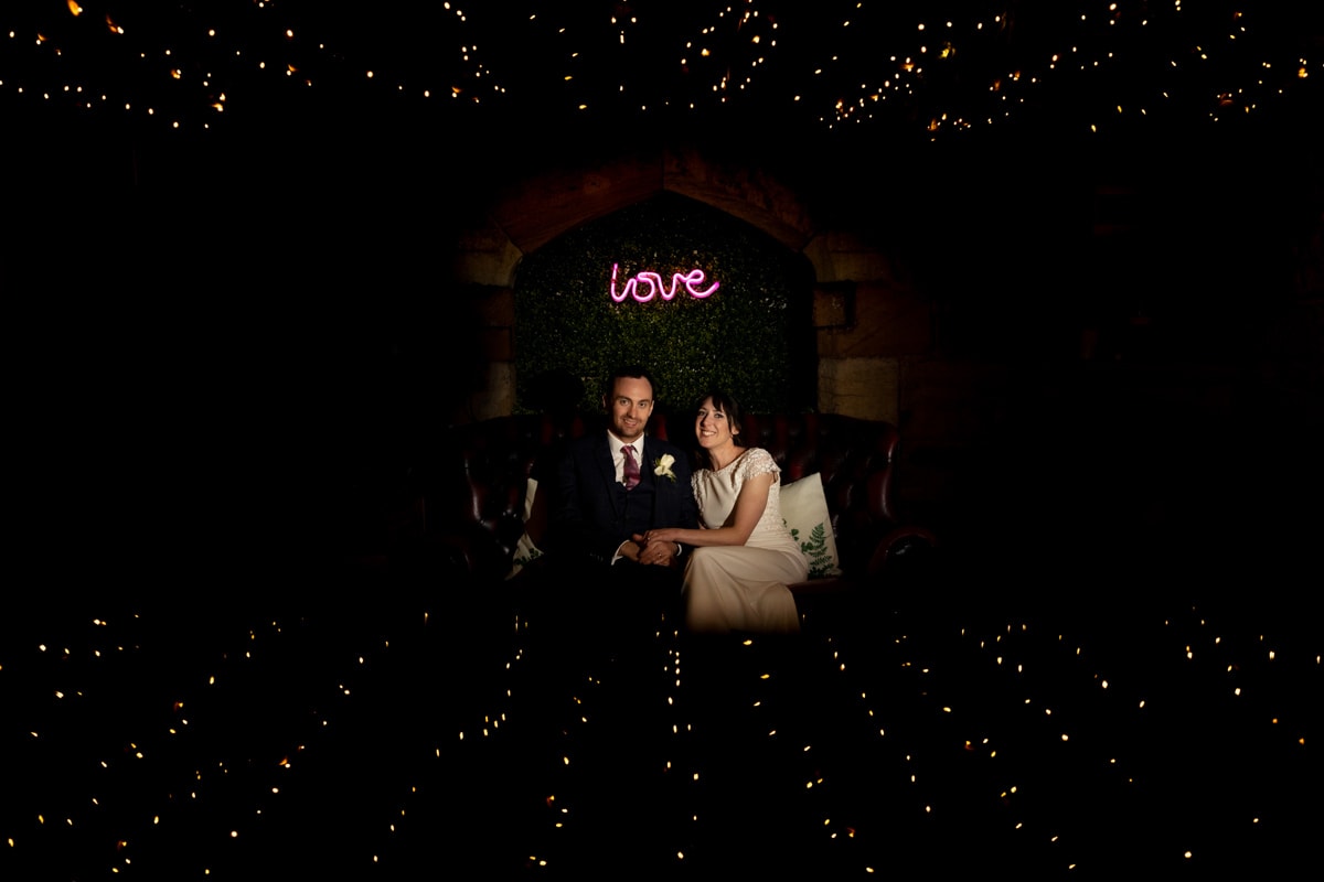 Danby Castle bride and groom