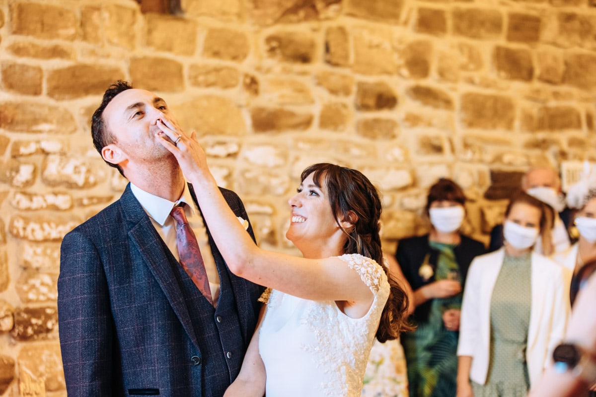 cutting the cake at danby castle