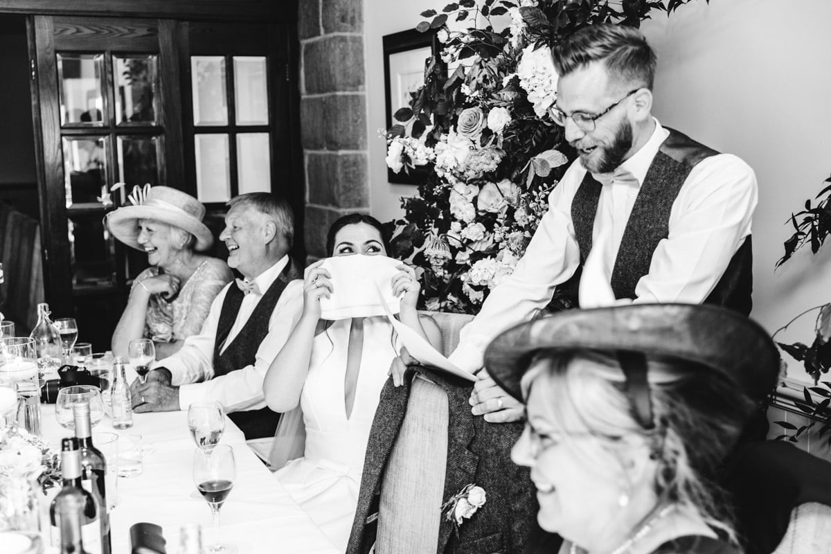 speeches at a wedding ceremony at the woodman inn