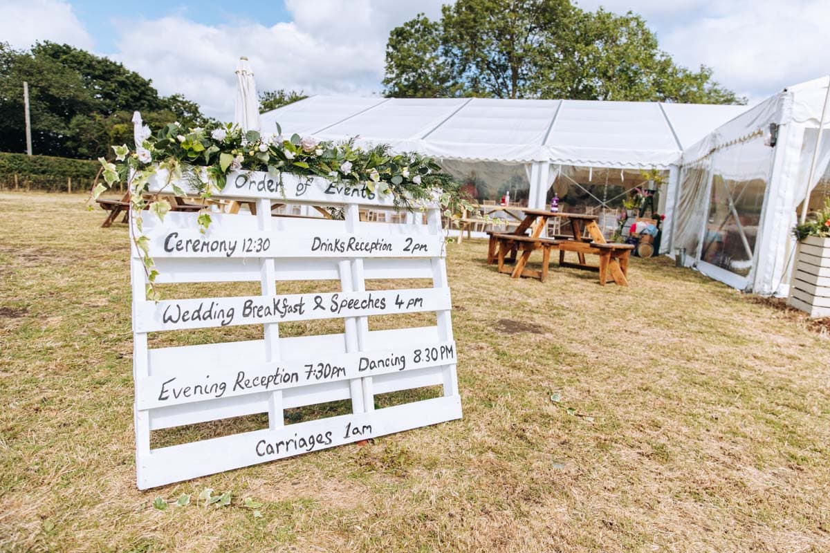 cheshire marquee on a farm wedding