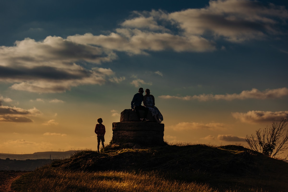 hartshead pike at sunset