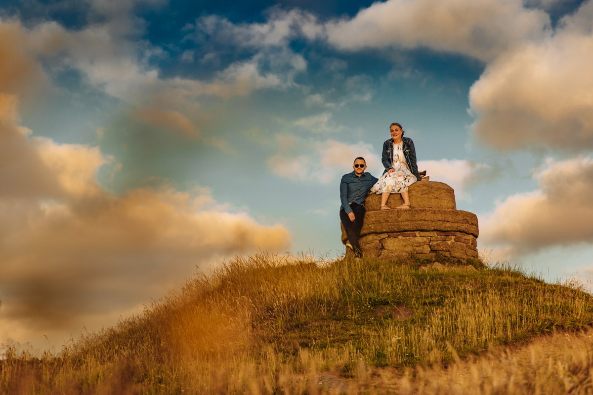 hartshead pike at sunset