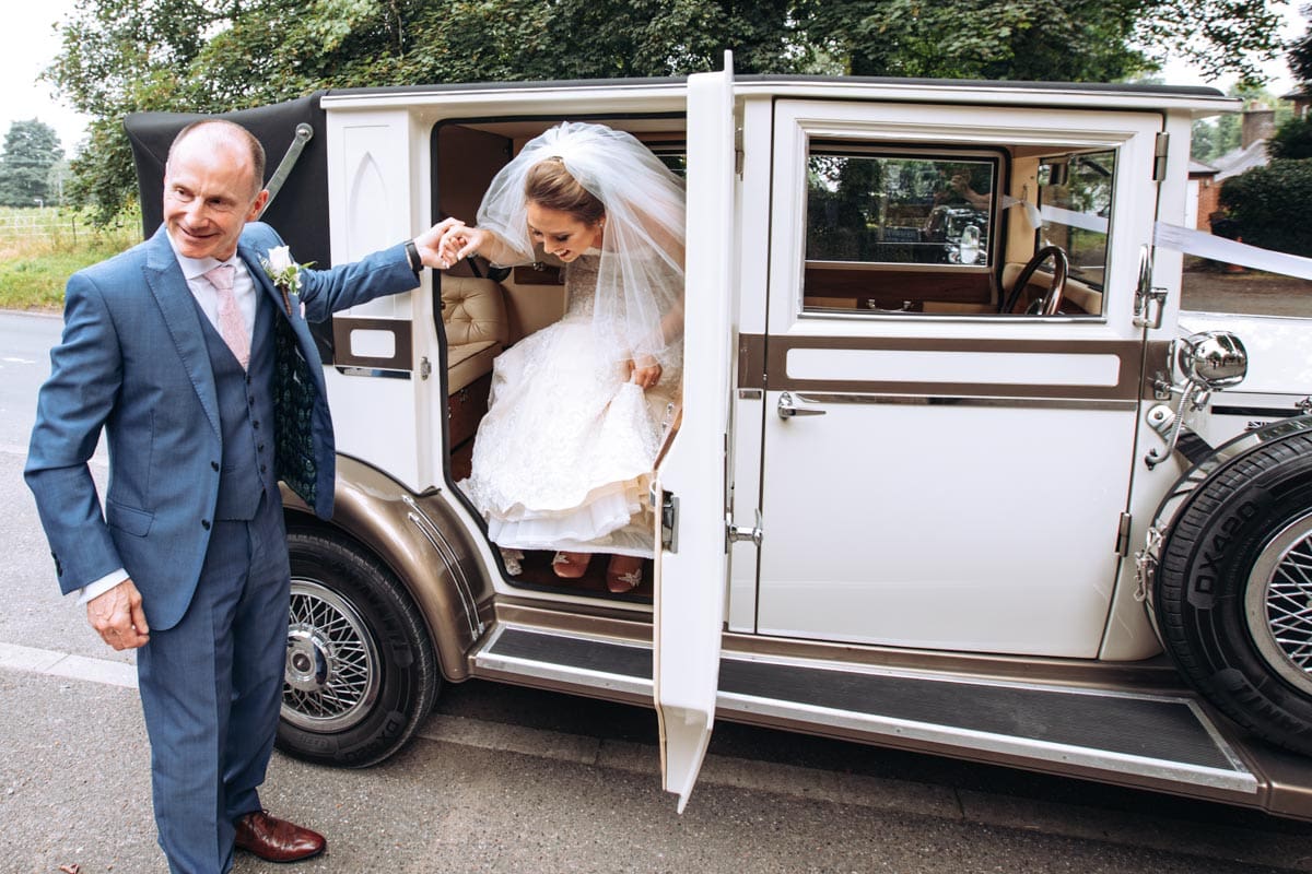 bride and bridal car