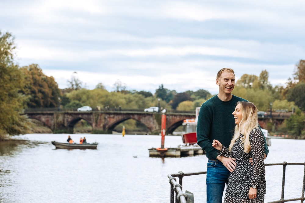 Sophie and glen on their engagement photoshoot in the historic town of chester
