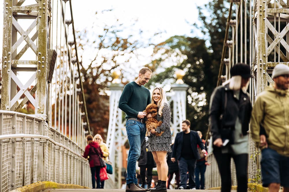 Sophie and glen on their engagement photoshoot in the historic town of chester
