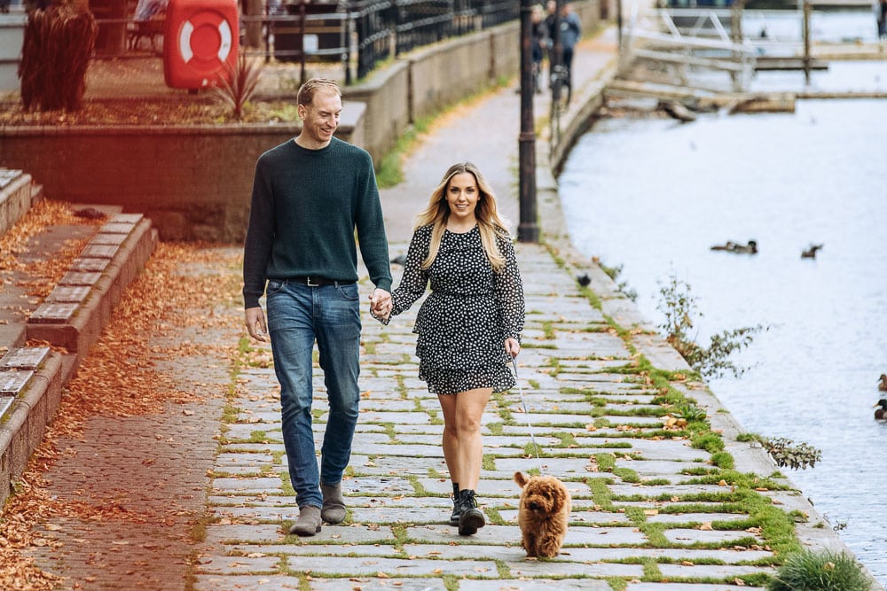 Sophie and glen on their engagement photoshoot in the historic town of chester