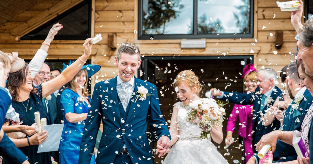 Bride and Groom Confetti at Styal Lodge