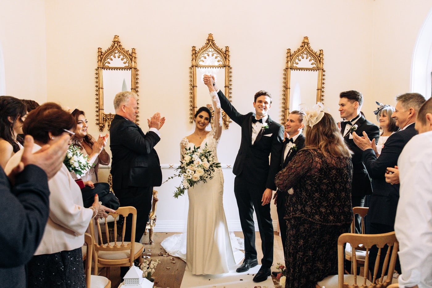 just married at eshott hall wedding venue