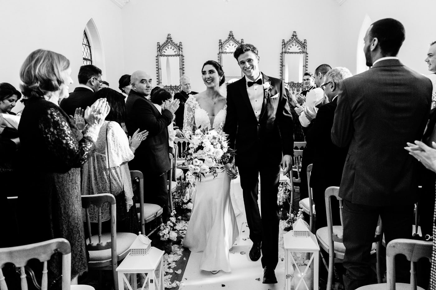 just married at eshott hall wedding venue