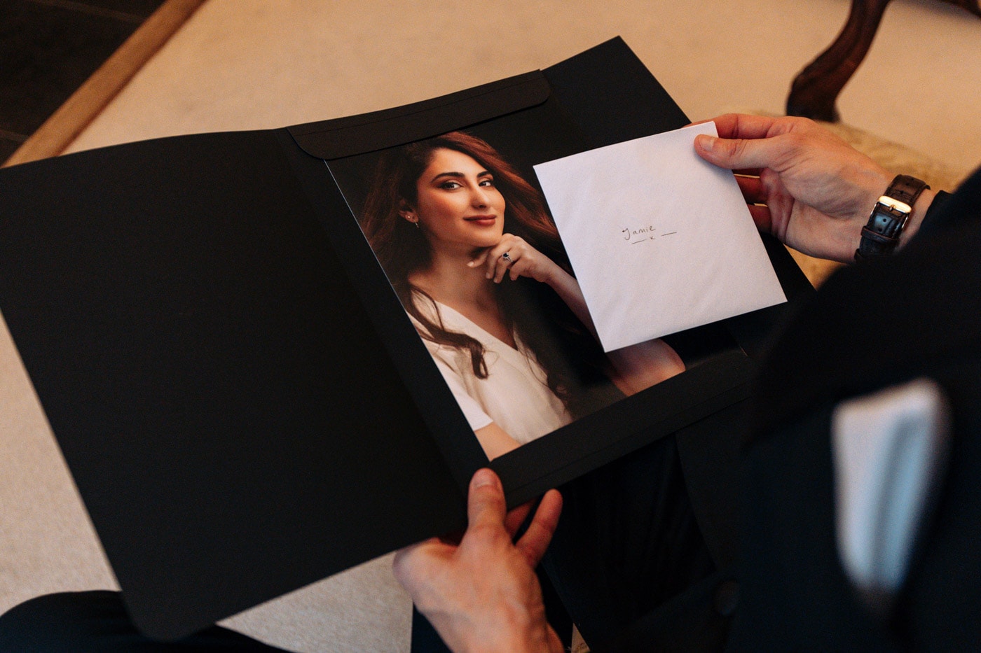 gift to the groom from his bride at eshott hall